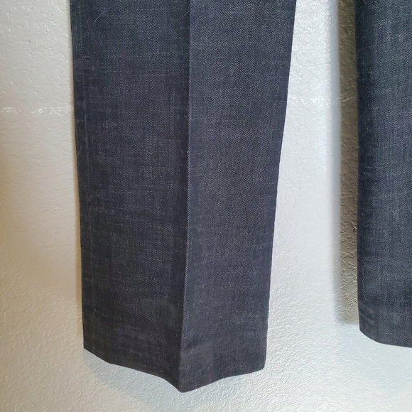 Etcetera Dark Chambray Wide Leg Boot Cut Long Trouser Pants Size 8 - Picture 3 of 8